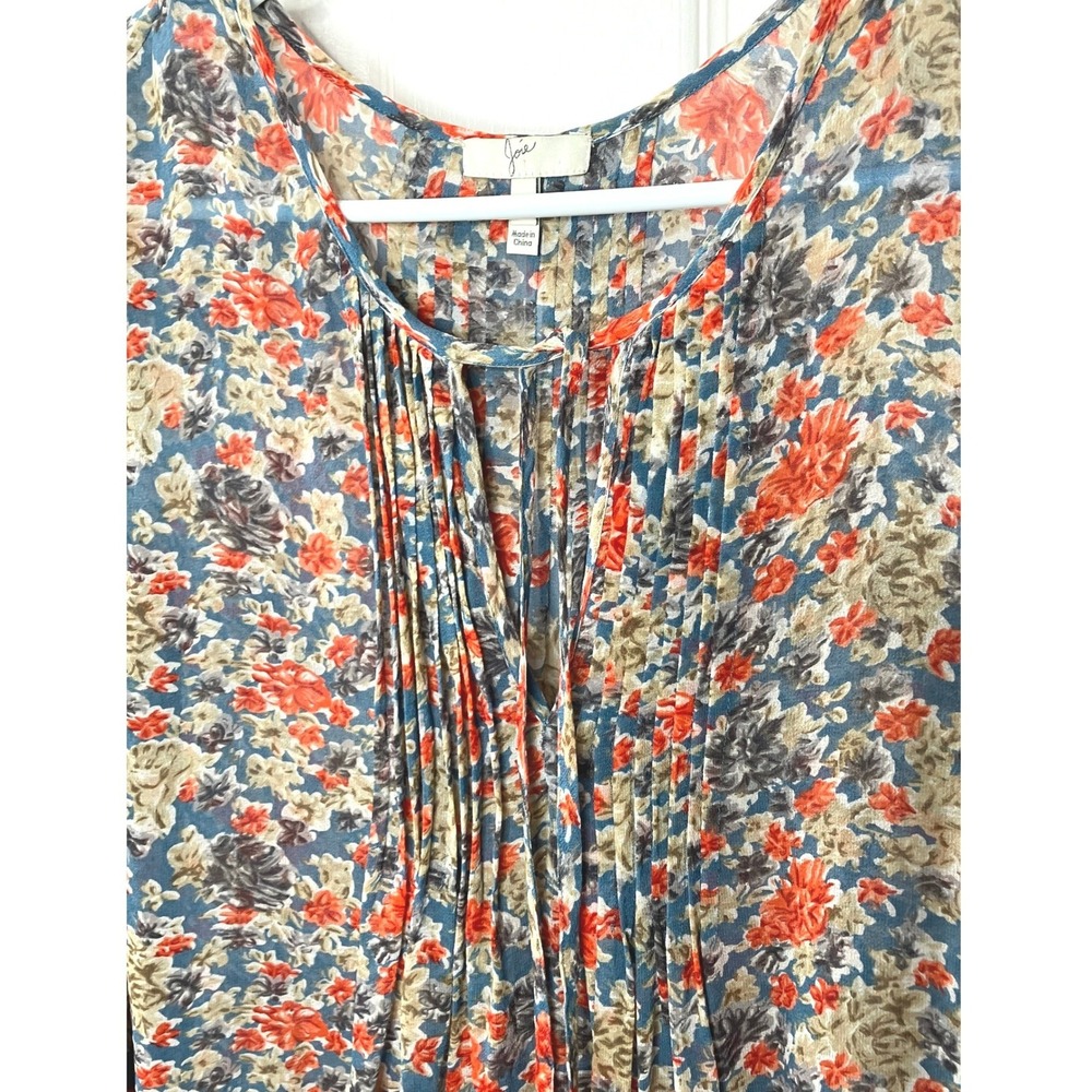 Joie Long Sleeve Silk Chiffon Mini Dress Floral Print Small Boho Festival Gypsy - Picture 6 of 7